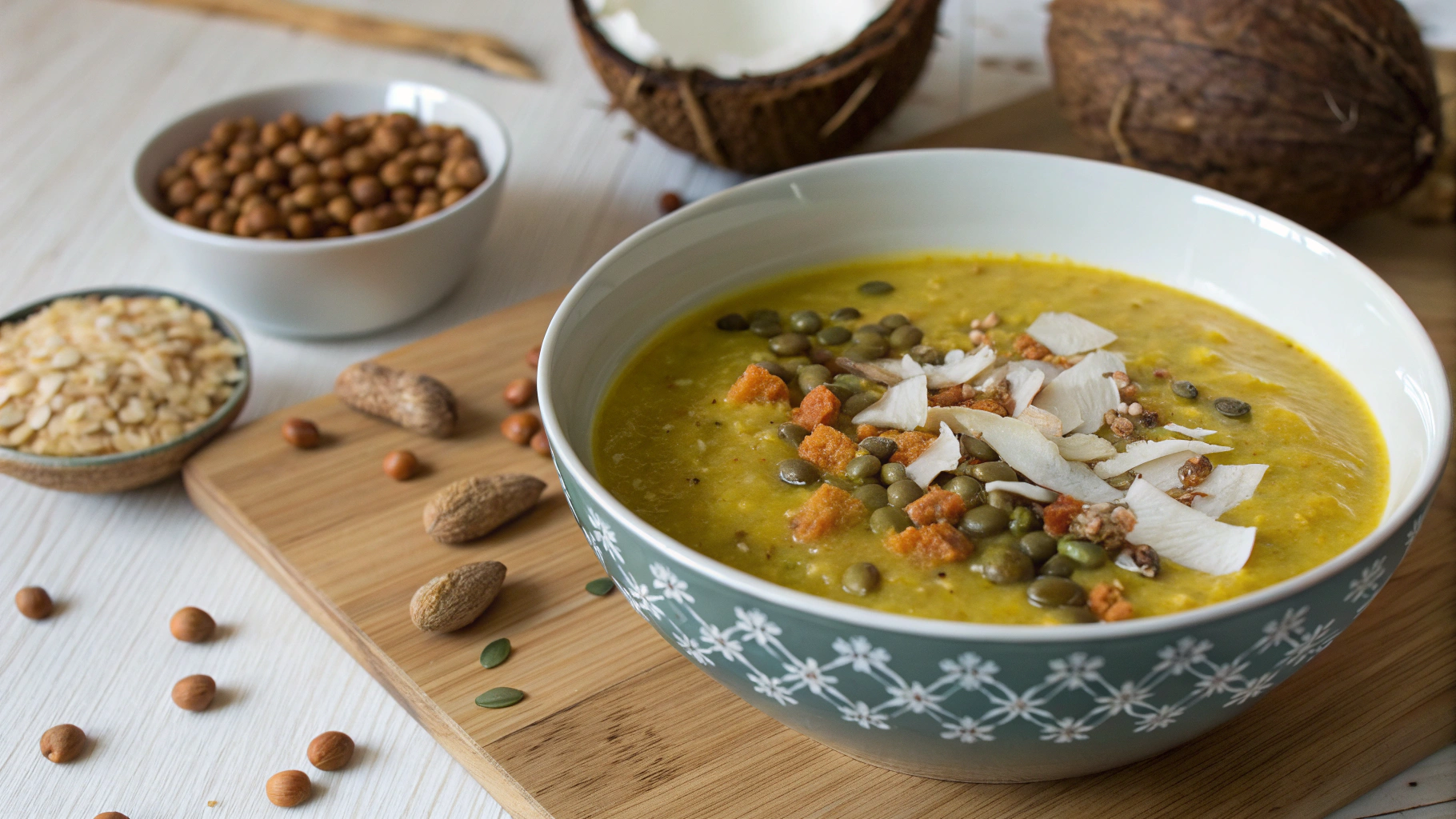 Soupe de Lentilles au Curcuma et à la Noix de Coco - recette française