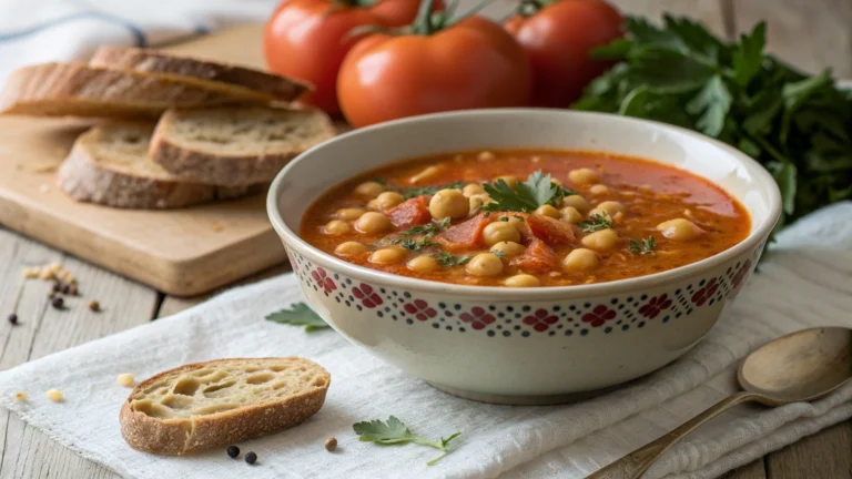 Soupe de Pois Chiches à la Tomate - recette française