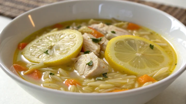 Soupe de Poulet au Citron et Orzo - recette française