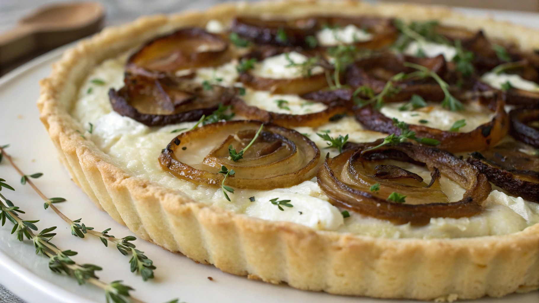 Tarte Oignons Caramélisés et Chèvre - recette française