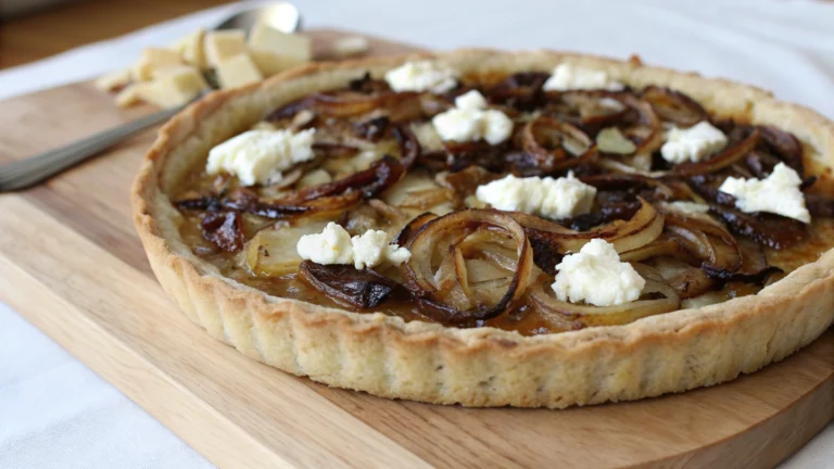 Tarte Rustique Chèvre & Oignons Caramélisés - recette française