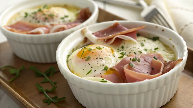 Œufs Cocotte au Jambon et Kiri - recette française
