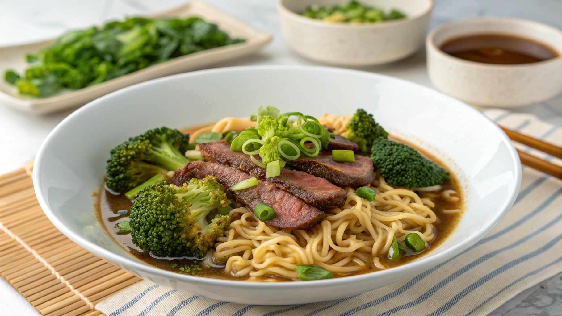 Bœuf Brocoli Ramen Sauté - recette française