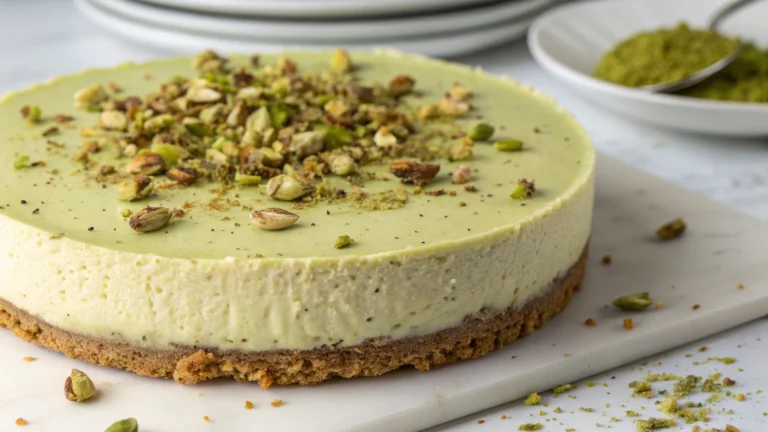 Cheesecake Rêveux à la Pistache : Une Douceur Crémeuse et Gourmande - recette française