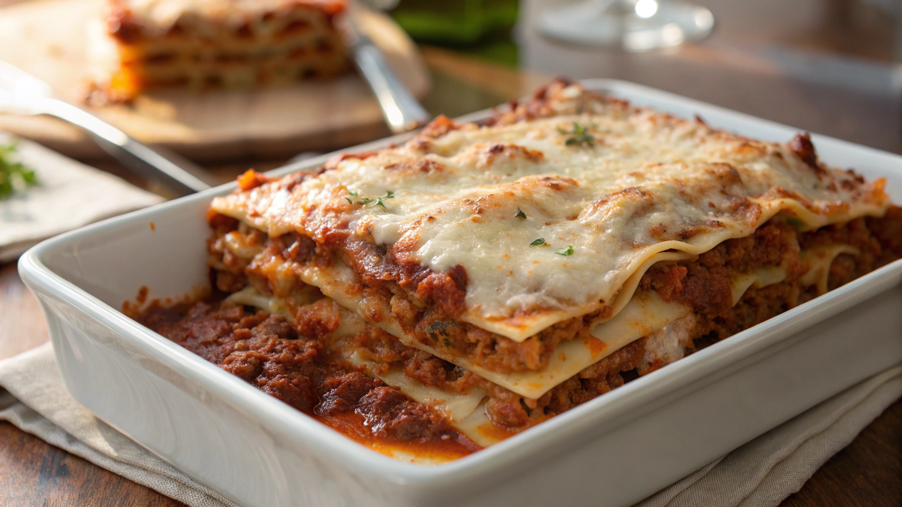 Lasagnes bolognaises à la mozzarella gratinée - recette française