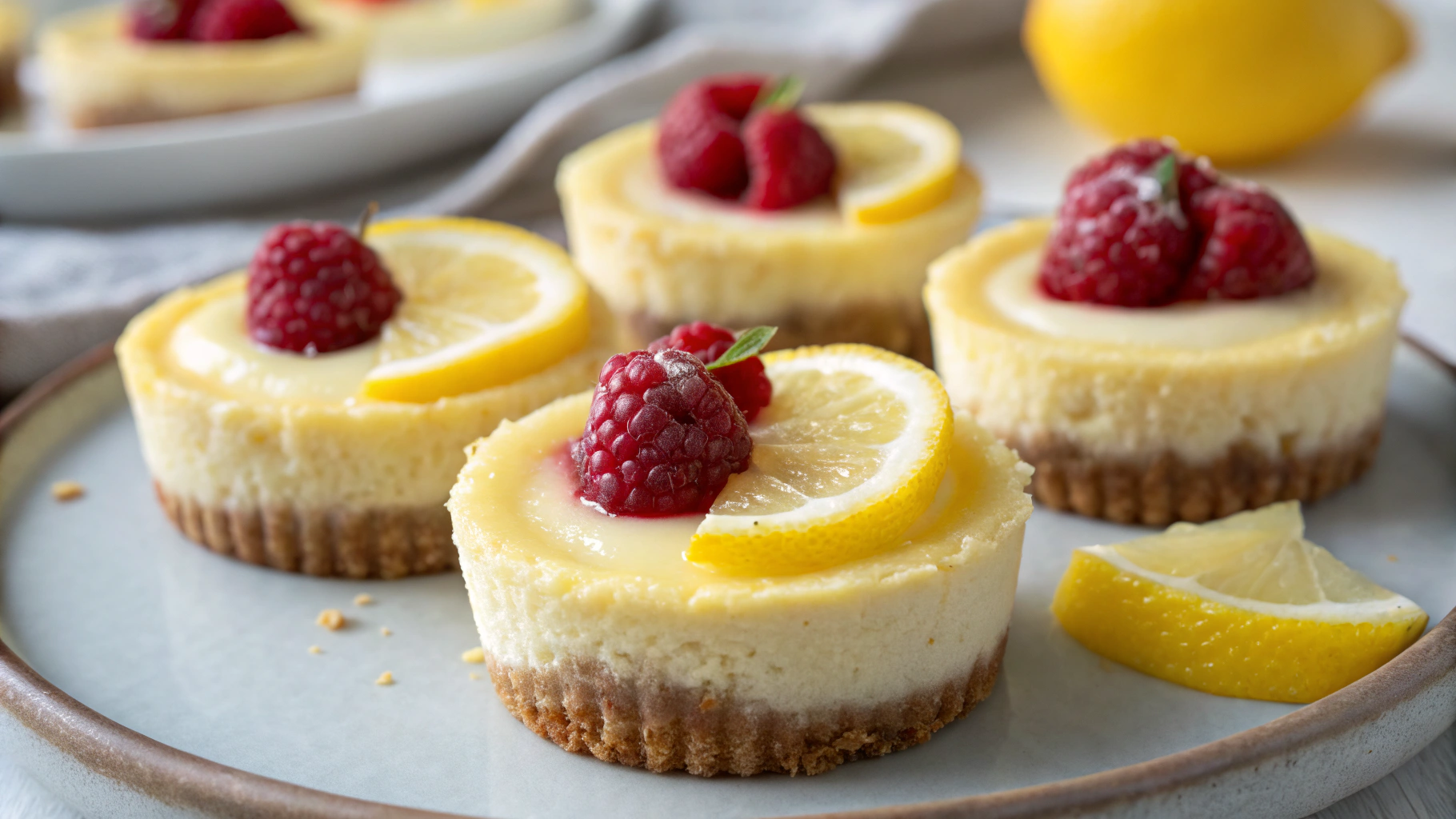 Mini Cheesecakes au Citron et Framboise - recette française