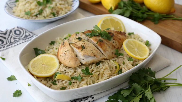 Poulet Grec et Riz au Citron - recette française