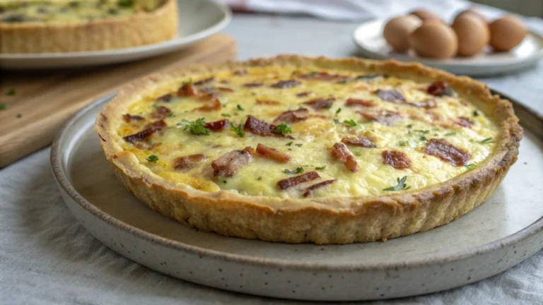 Quiche légère sans pâte aux lardons - recette française
