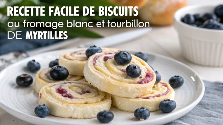 Recette Facile de Biscuits au Fromage Blanc et Tourbillon de Myrtilles - recette française