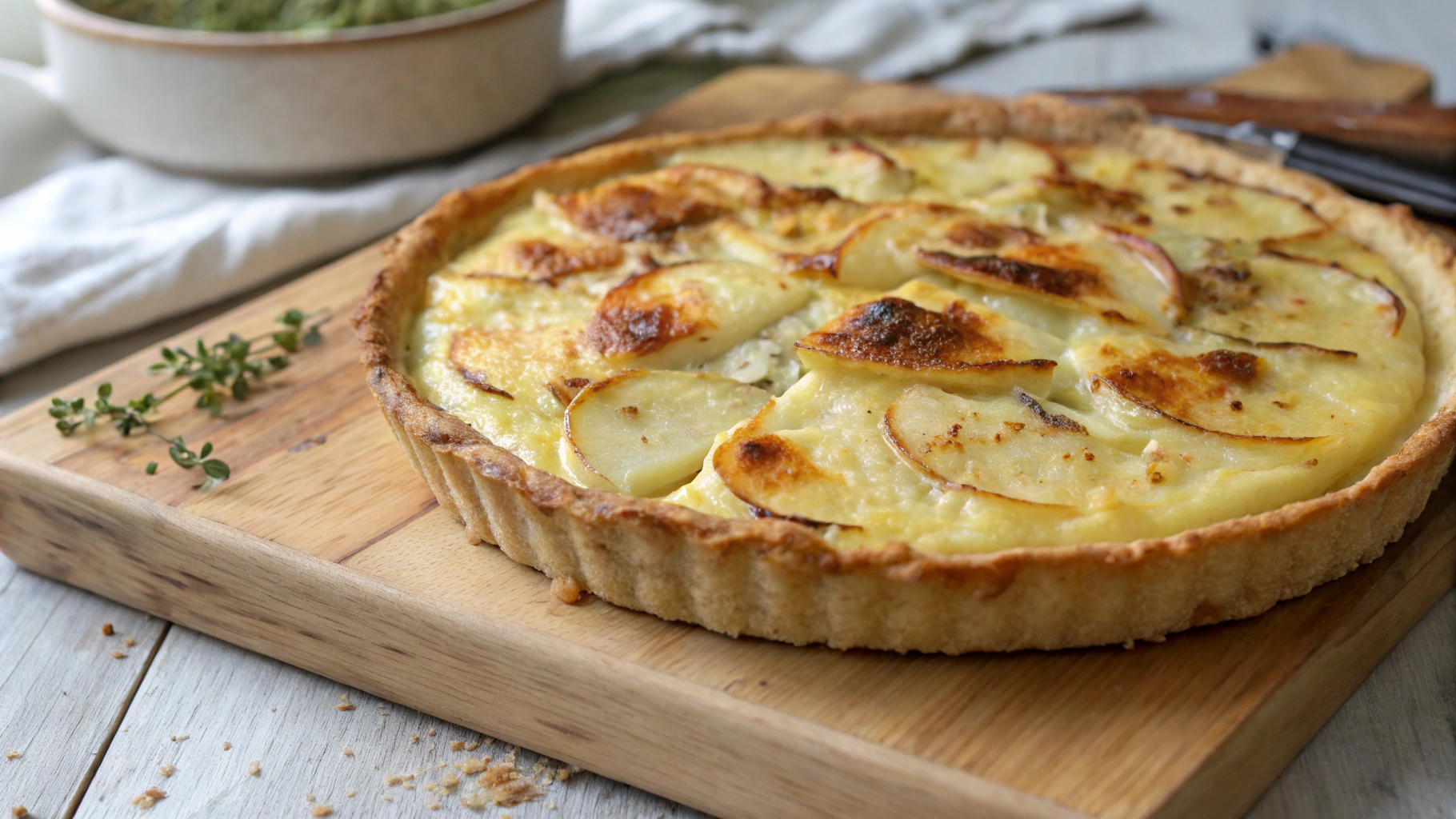 Tarte rustique aux pommes de terre et reblochon - recette française