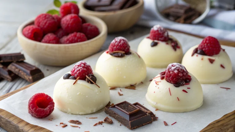 Boules de Cheesecake au Chocolat Blanc et Framboises - recette française