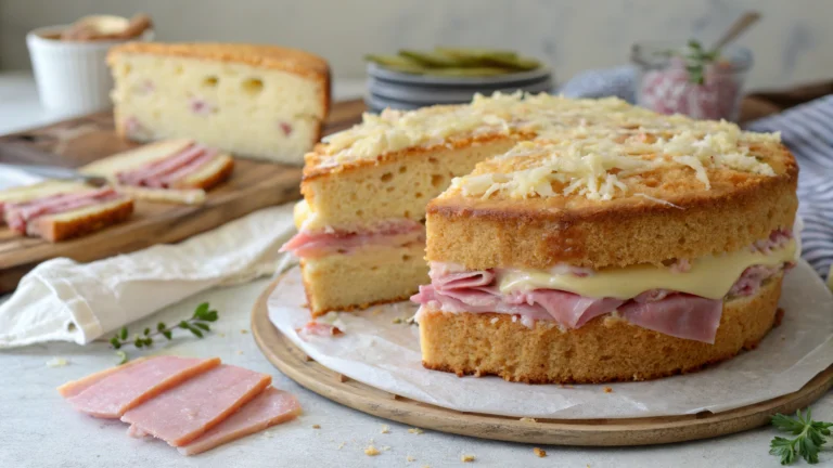 Cake moelleux au jambon et fromage - recette française