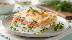 Lasagnes au Saumon, Poireaux et Chèvre - recette française