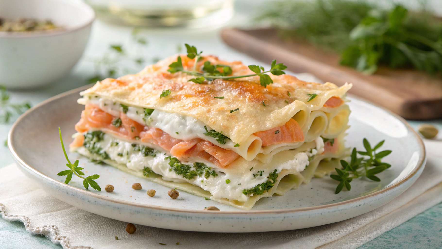 Recette savoureuse de Lasagnes au Saumon Poireaux et Chevre