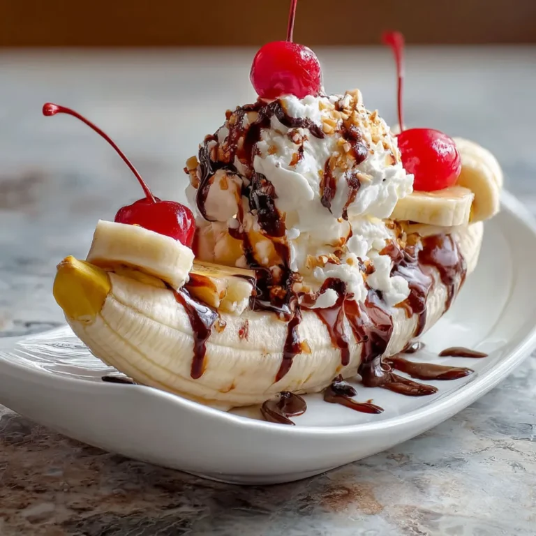 Dessert glacé gourmand: Banana Split traditionnel.