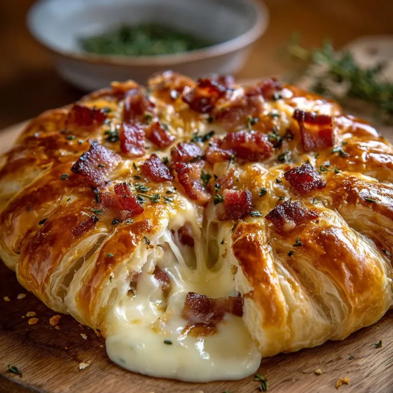 Délice croustillant : Feuilleté au Camembert et Lardons