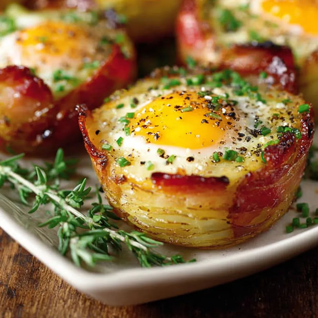 Délice croustillant : Nids de pommes de terre au bacon