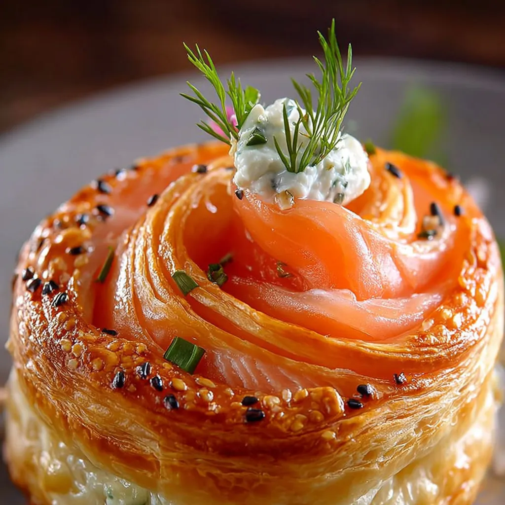 Délice feuilleté : roulés saumon et fromage fondant