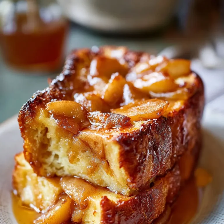 Délice Matinal : Pain Perdu aux Pommes Caramélisées