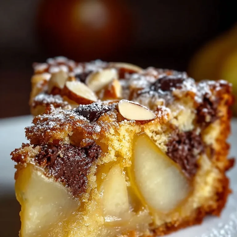 Délice moelleux poires amandes chocolat : recette gourmande facile