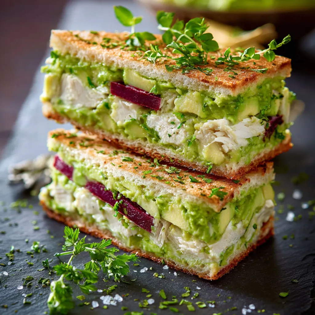 Délice multicouche : Recette Millefeuille Poulet Avocat Betterave