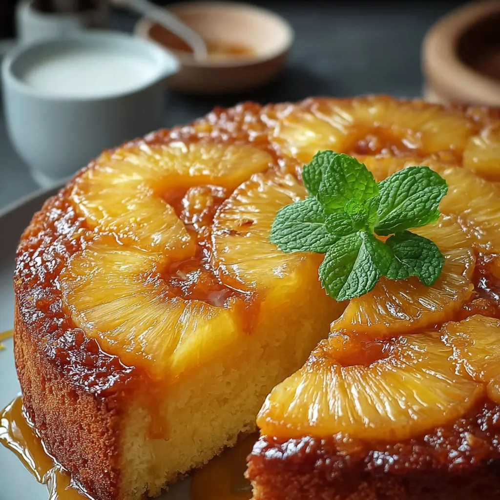 Délice sucré : Gâteau ananas fondant et caramélisé
