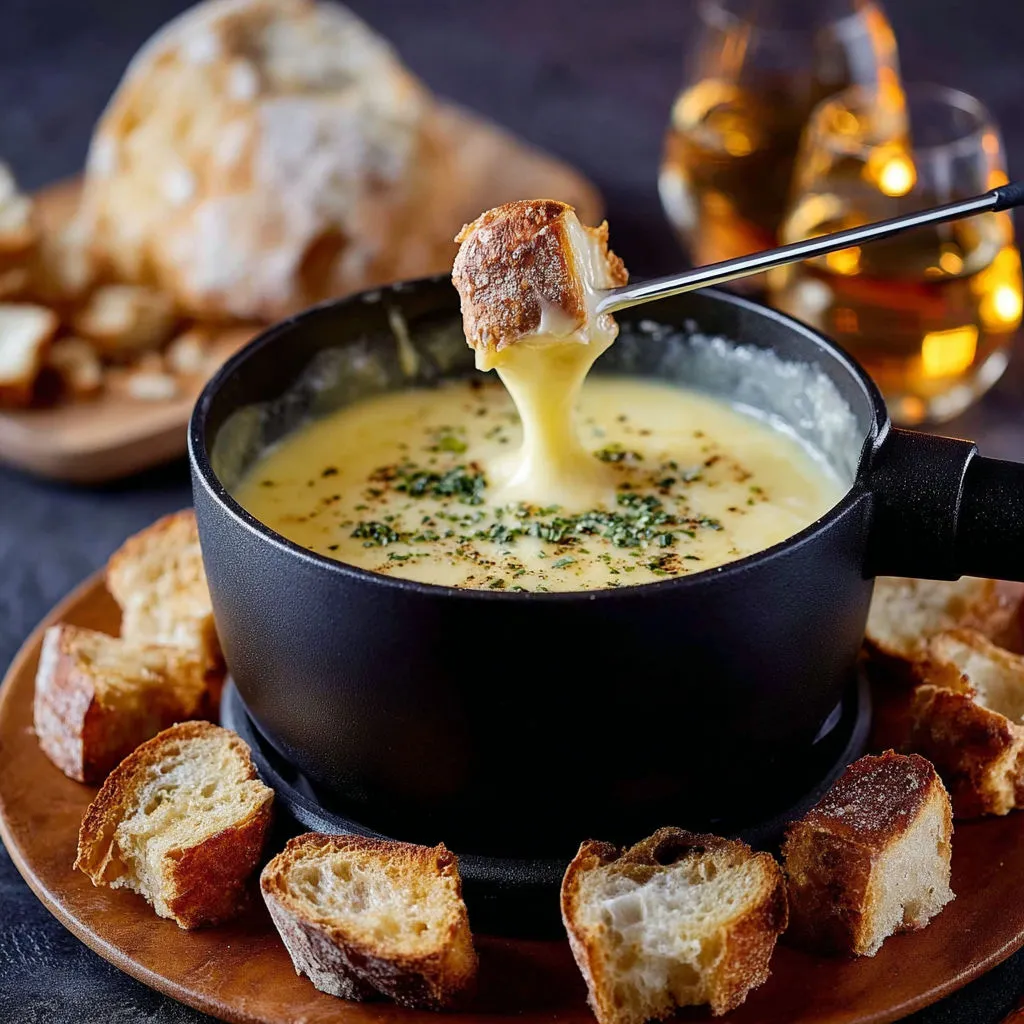 Délicieuse Fondue Savoyarde au Fromage et Vin fondant