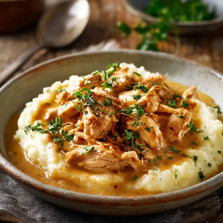 Délicieuse sauce poulet effiloché pour accompagner purée maison