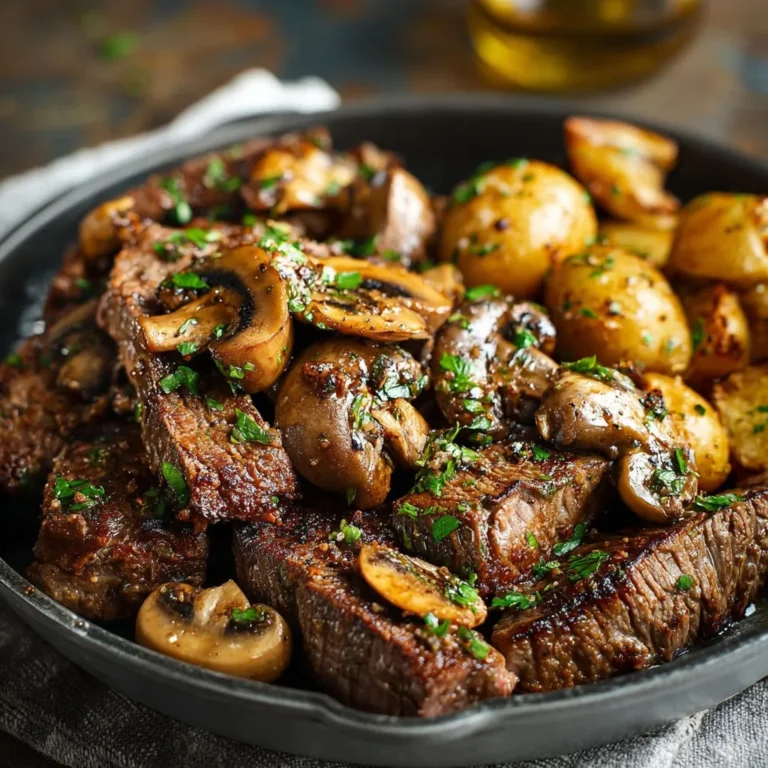 Délicieuses bouchées de steak aux champignons et beurre cajun
