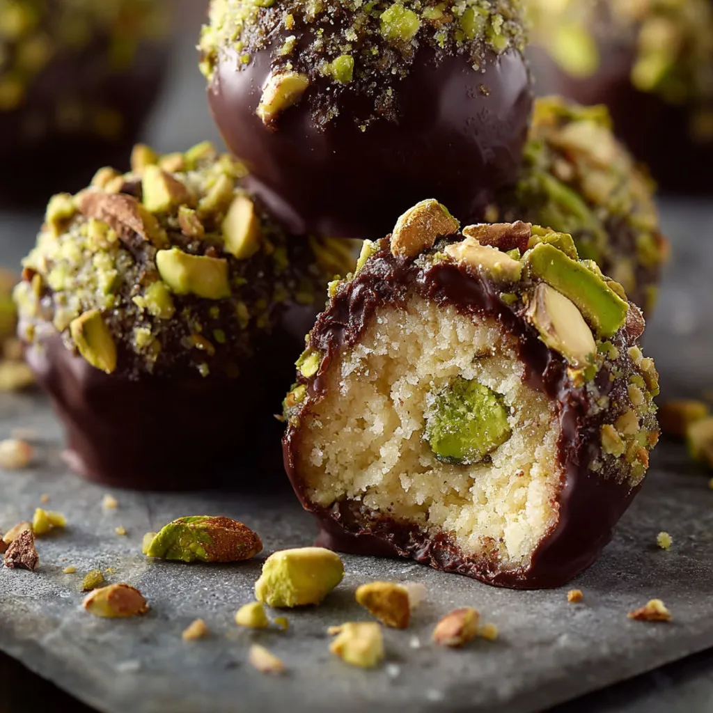 Délicieuses boulettes aux amandes, pistaches et chocolat