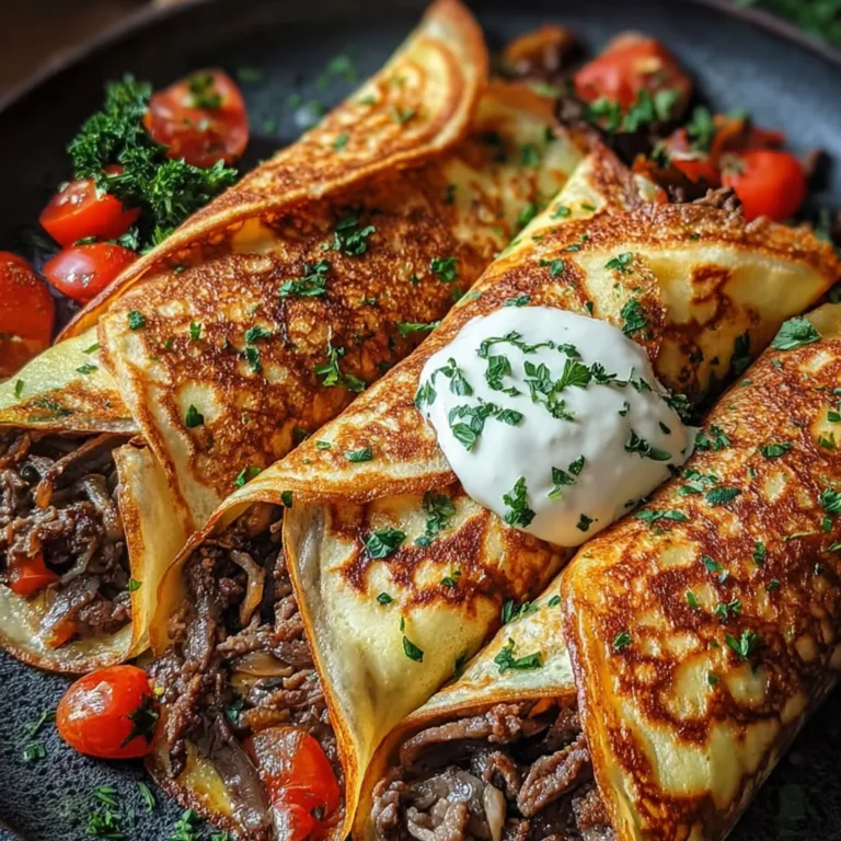 Délicieuses crêpes salées au bœuf haché : recette facile