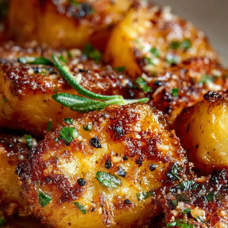 Délicieuses pommes de terre rôties à l'ail et Parmesan