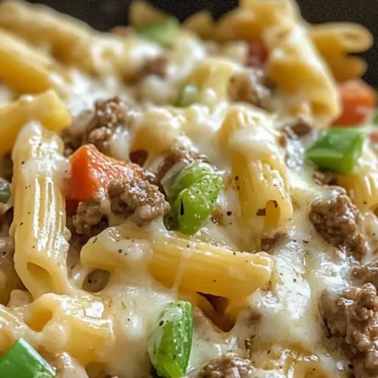 Délicieuses pâtes façon sandwich américain au bœuf et fromage