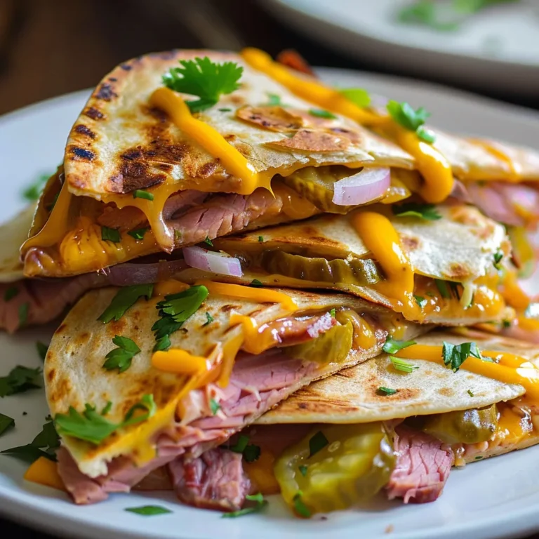 Délicieuses quesadillas viande fumée et cheddar fondant