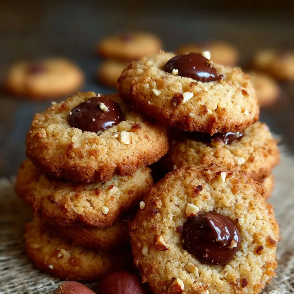 Délicieux biscuits chocolatés garnis de noisettes croquantes