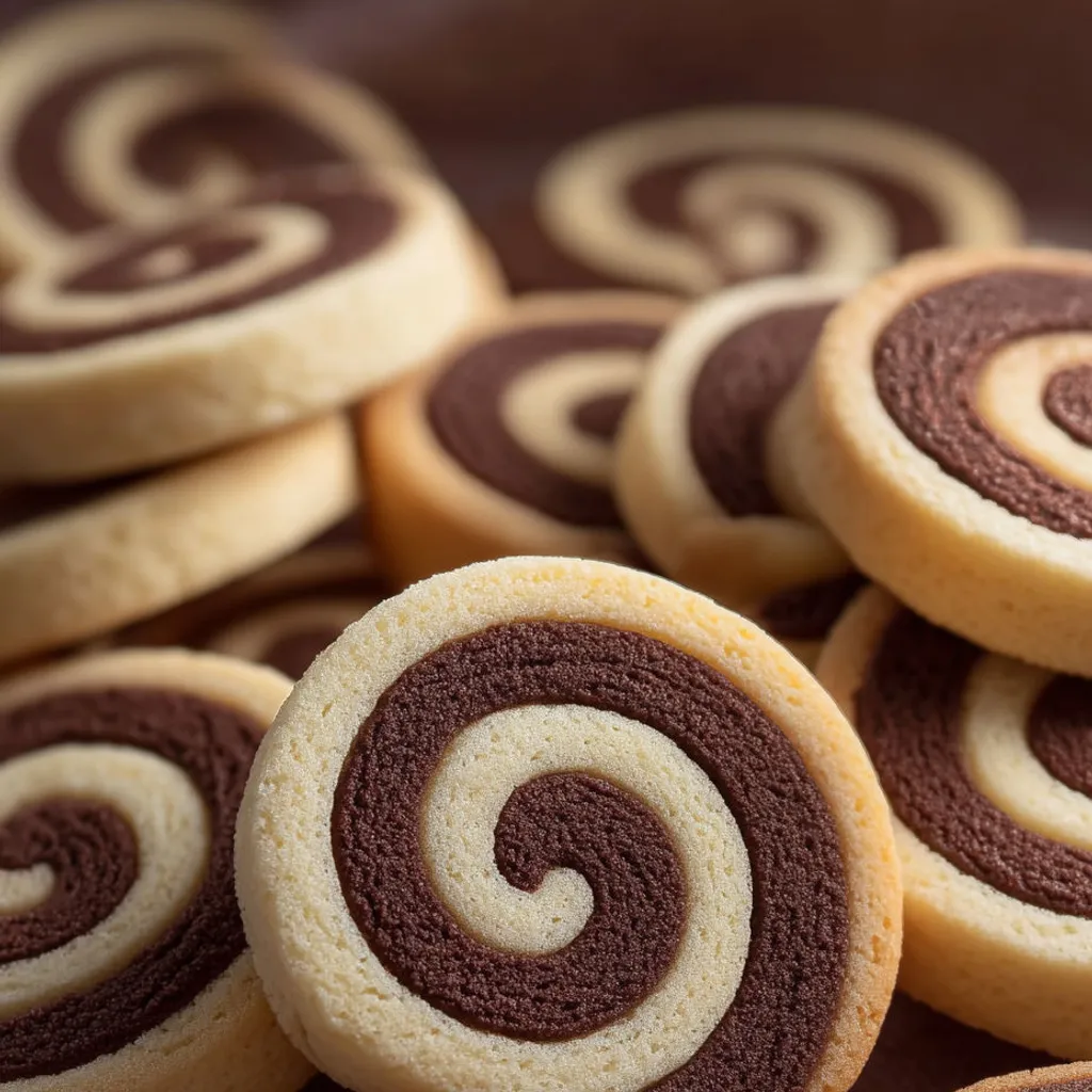Délicieux biscuits spirales marbrés chocolat vanille