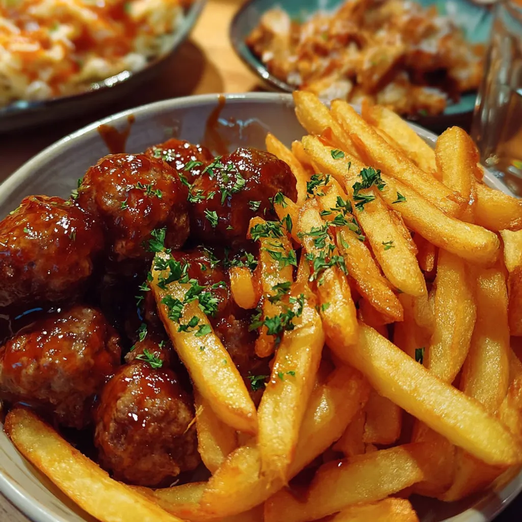 Délicieux Boulets Liégeois et Frites Maison