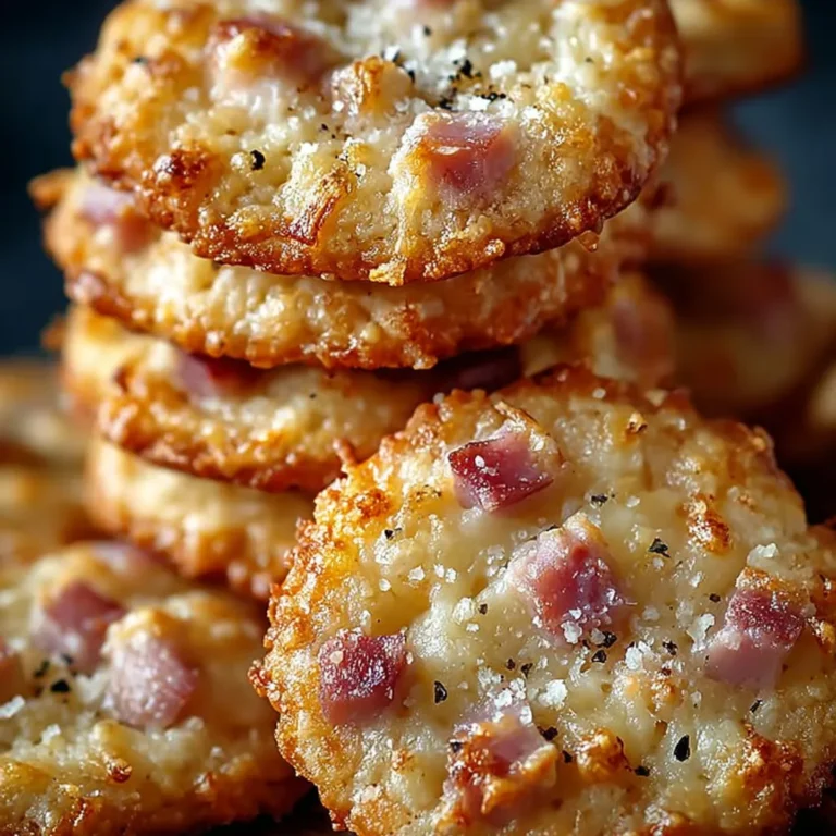 Délicieux cookies salés au parmesan et jambon.