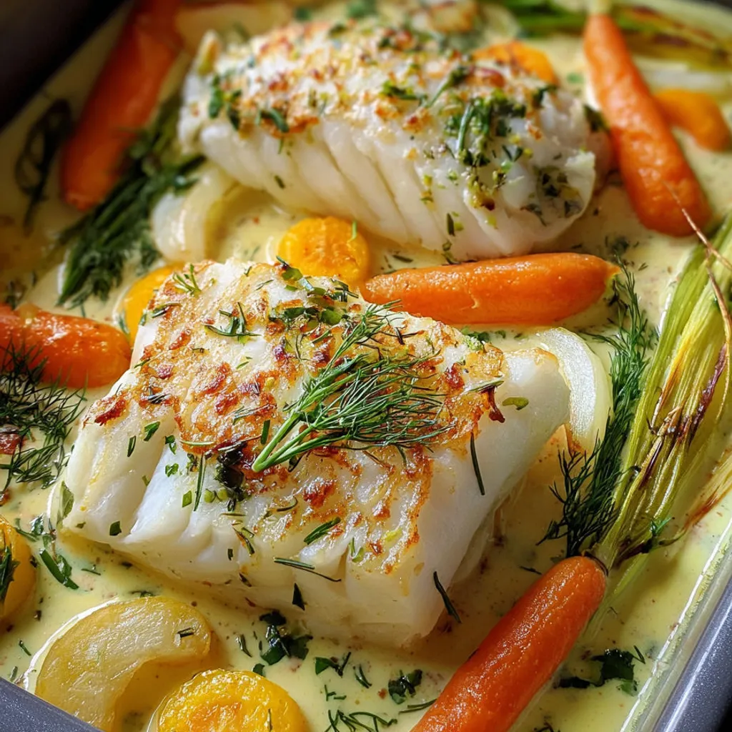 Délicieux filets de cabillaud gratinés aux légumes frais