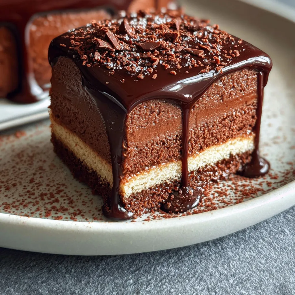Délicieux gâteau au chocolat crémeux sans cuisson