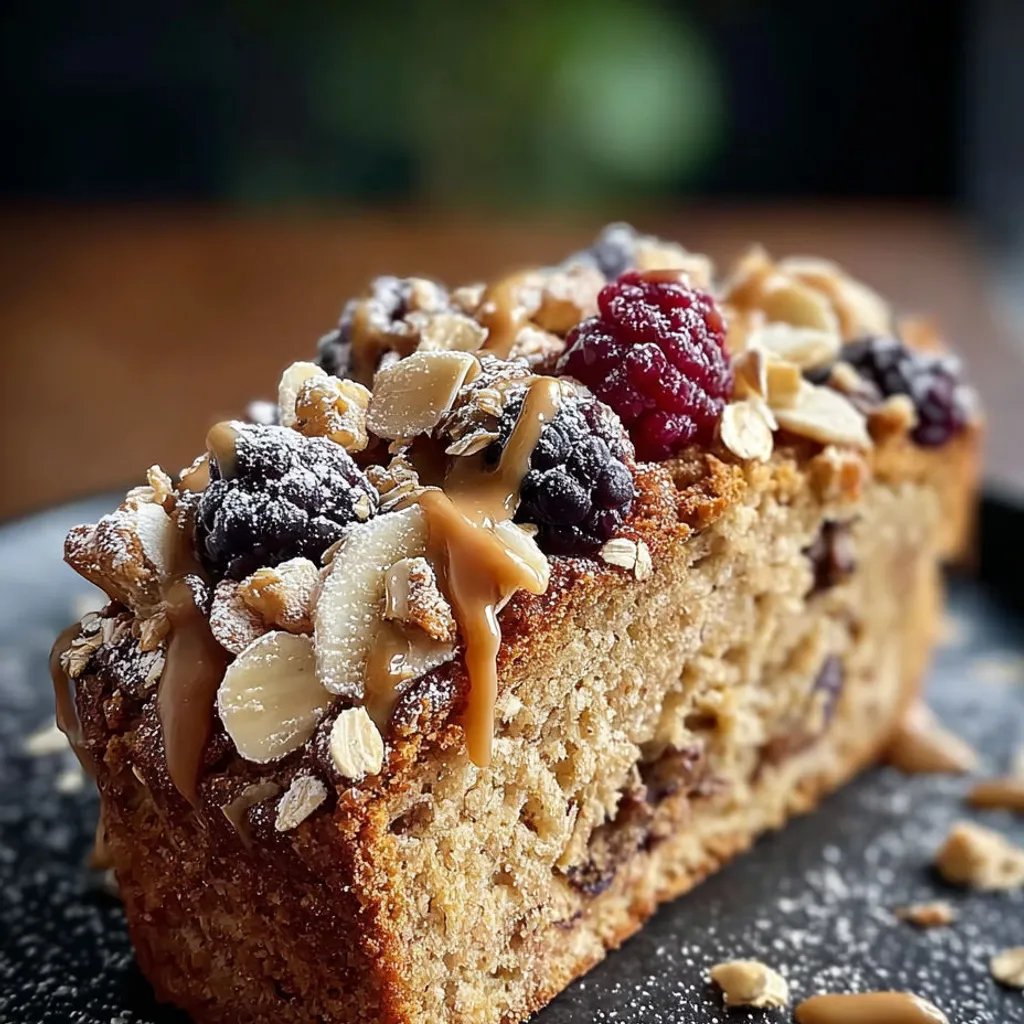 Délicieux gâteau minceur aux flocons d'avoine et fruits