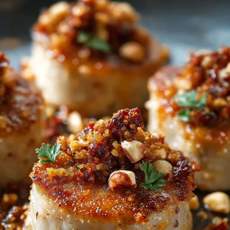 Délicieux Médaillons Boudin Blanc avec Crumble de Chorizo