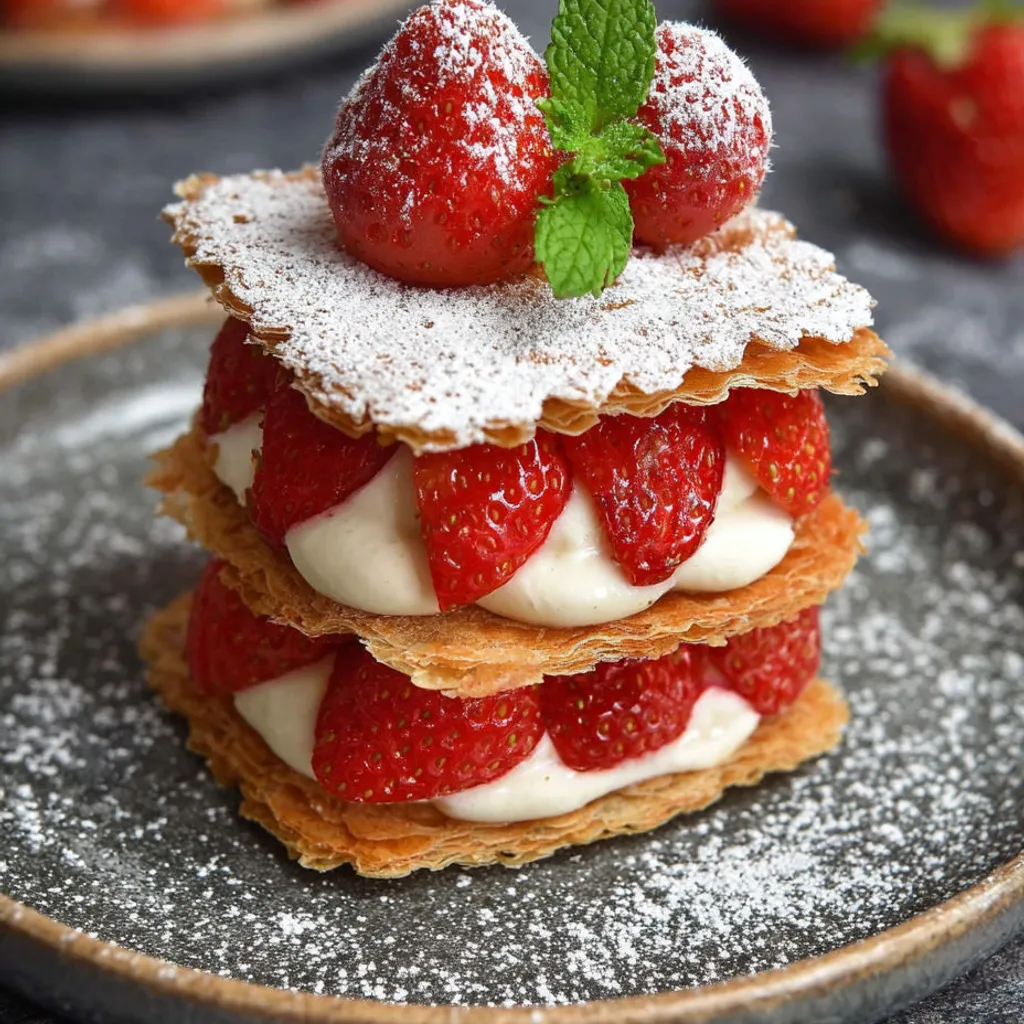 Délicieux mille-feuille fraises croustillant: recette facile et rapide