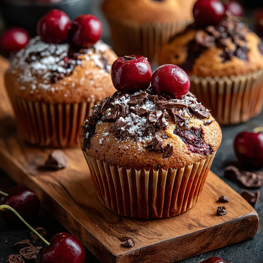 Délicieux Muffins Forêt-Noire aux Cerises: Recette Gourmande Facile