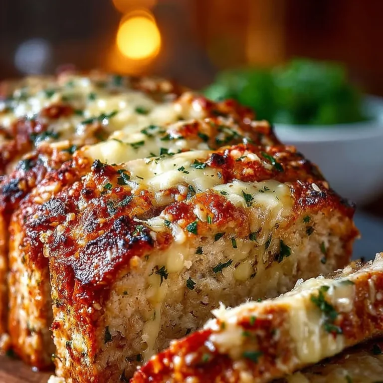 Délicieux pain de viande au poulet parfumé à l'ail