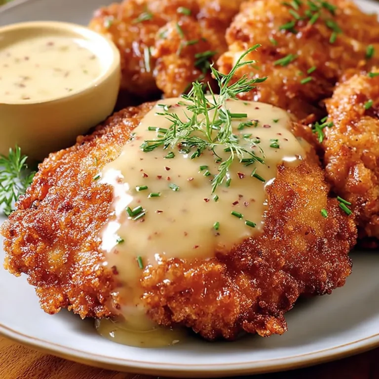 Délicieux poulet croustillant à la sauce rustique.