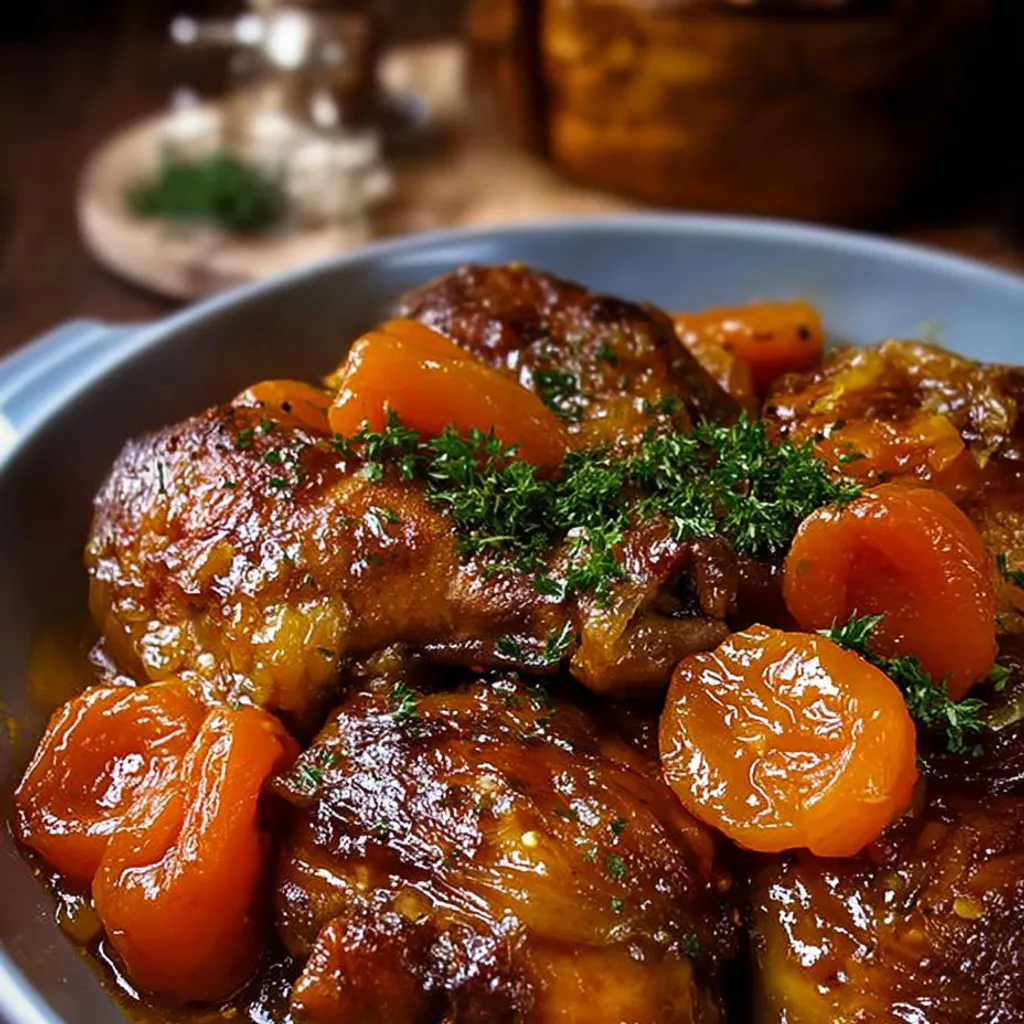 Délicieux poulet miel pain d'épices : recette abricots succulente