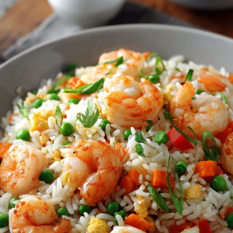 Délicieux riz sauté aux crevettes et légumes