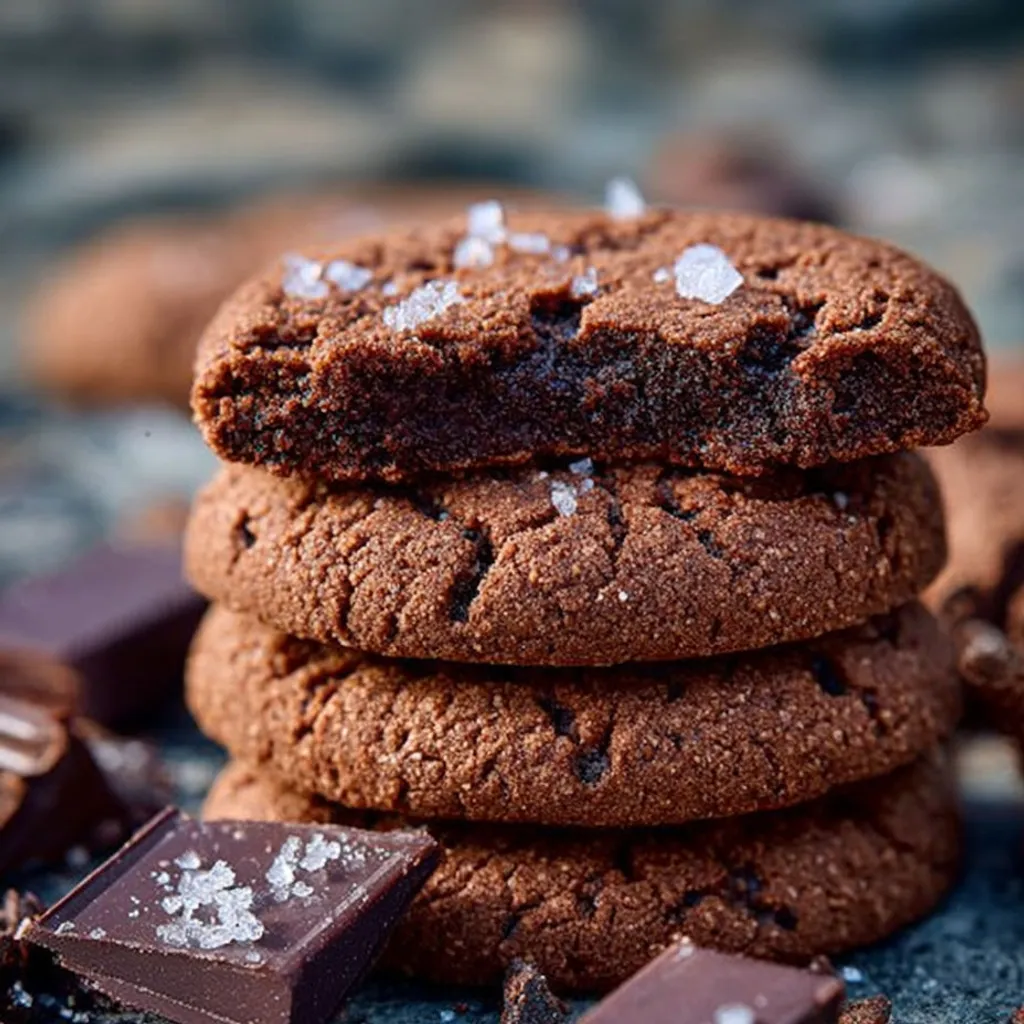 Délicieux sablés au chocolat et à la fleur de sel