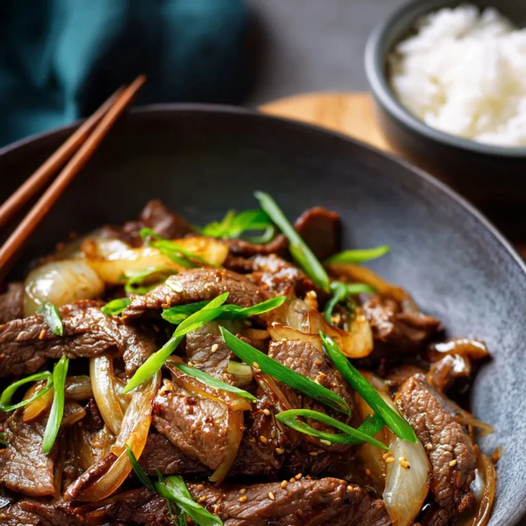 Délicieux sauté de bœuf aux oignons à la chinoise